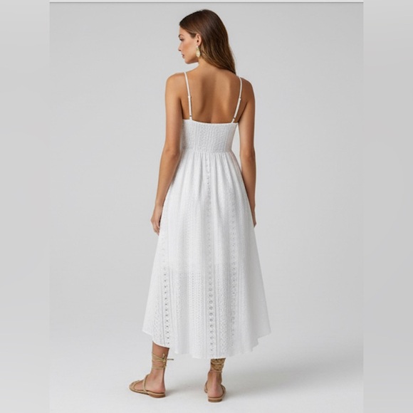 Boho Eyelet Embroidery Wrap Hem Cami Dress - Picture 4 of 10